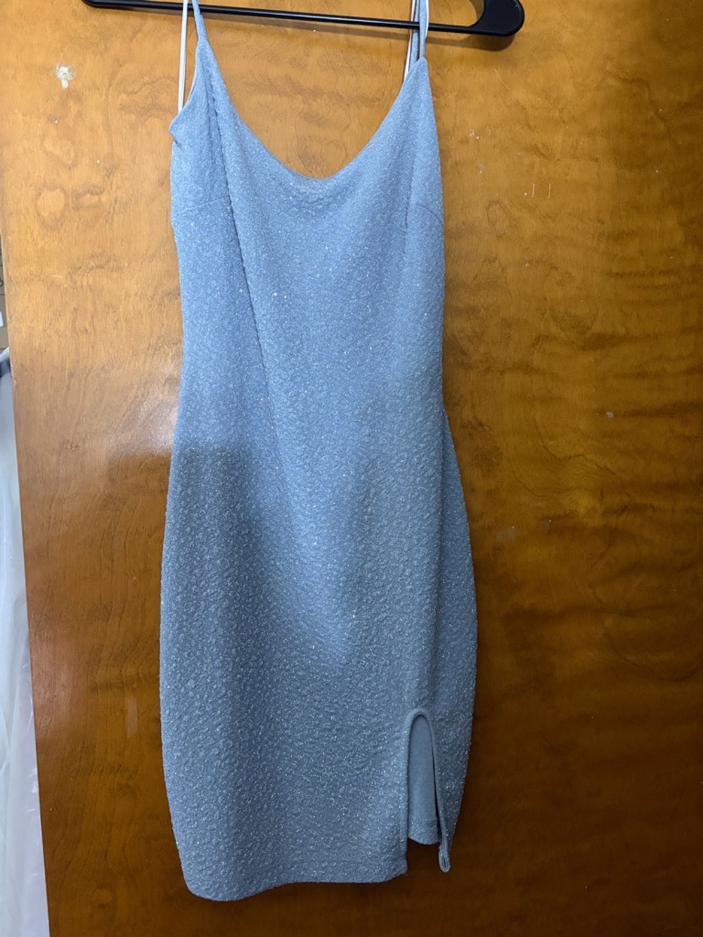 Windsor Light Blue Sparkle Dress with Side Slit (has only been worn 1 time)
